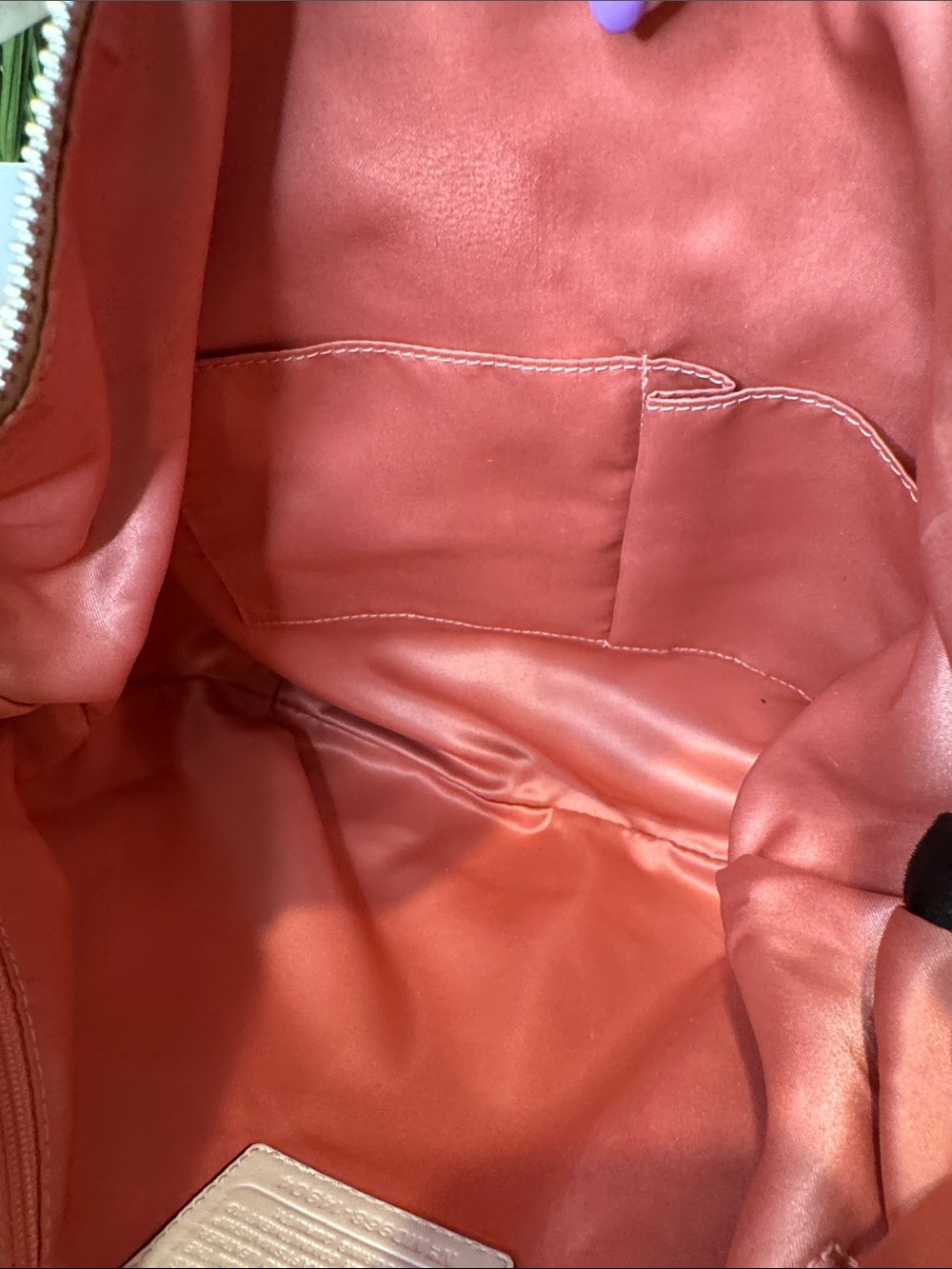 Coach Beige Signature Hobo Bag with Turn-Lock Pocket - Picture 10 of 16